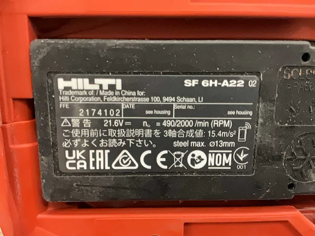 Hilti sf 6h-a22 boormachine - afbeelding 9 van  9