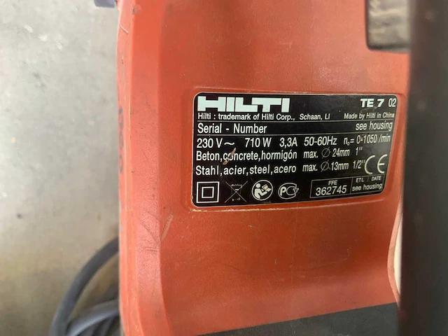 Hilti te 7 boormachine - afbeelding 3 van  4