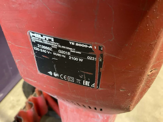 Hilti te2000-avr breekhamer + trolley - afbeelding 3 van  3