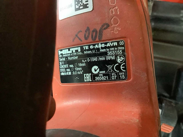 Hilti te6-a36 boormachine - afbeelding 3 van  3