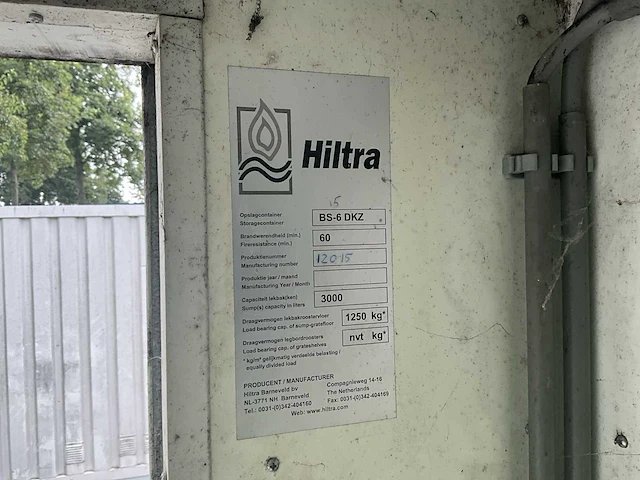 Hiltra bs-6 dkz chemicaliën opslagcontainer - afbeelding 7 van  7