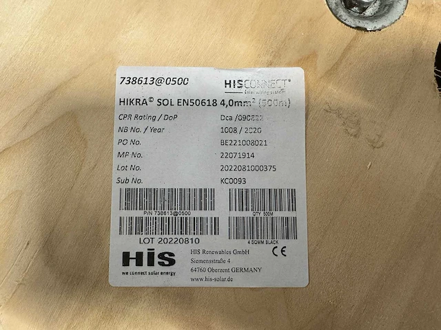 His - hikra sol en50618 - rol van 500 meter zwarte solarkabel - afbeelding 5 van  5