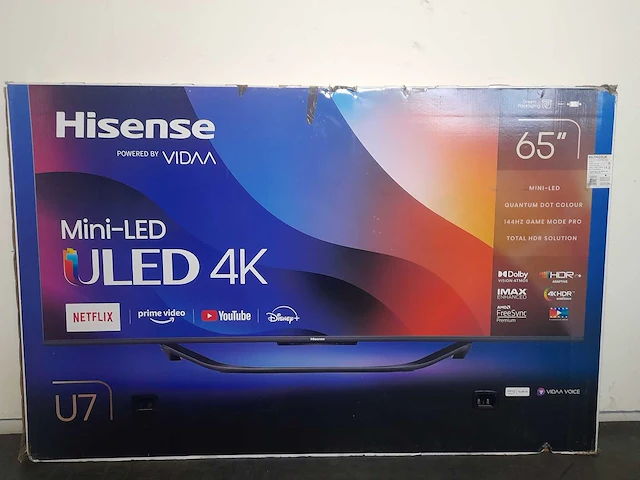 Hisense 65u7kqtuk 4k ultra hd hdr mini-led tv 65 inch - afbeelding 2 van  2