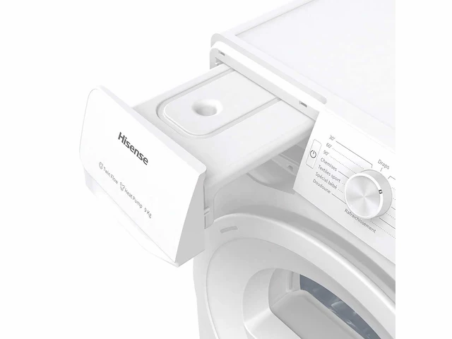 Hisense dhge901 wasdroger vrijstaand voorbelading 9 kg a++ wit - afbeelding 2 van  14