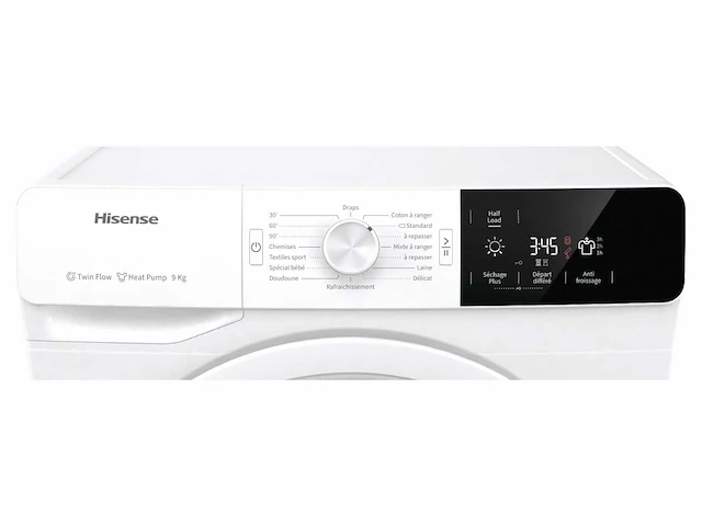 Hisense dhge901 wasdroger vrijstaand voorbelading 9 kg a++ wit - afbeelding 13 van  14