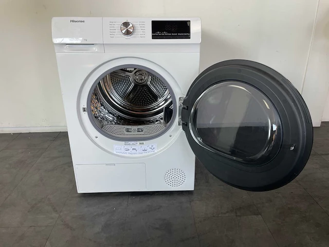Hisense dhqa902u wasdroger vrijstaand voorbelading 9 kg a++ wit - afbeelding 2 van  4