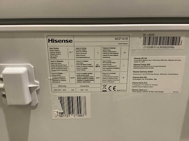 Hisense mcf141e vrieskist - afbeelding 7 van  7