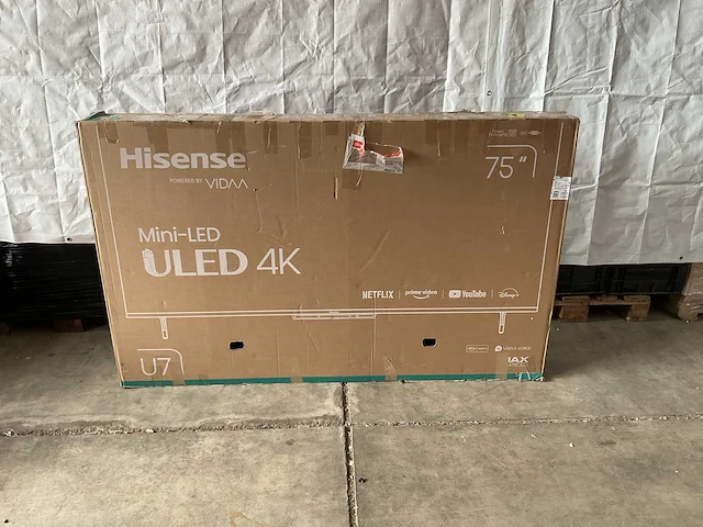 Hisense mini uled 4k 75 inch televisie - afbeelding 1 van  7
