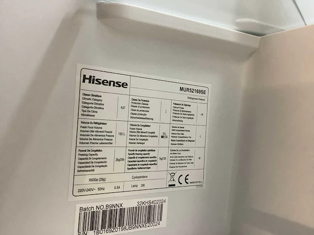 Hisense mur52169 koelkast - afbeelding 5 van  7