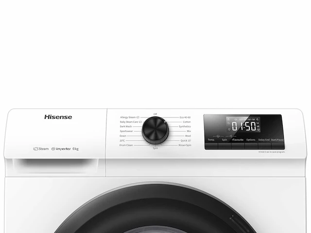 Hisense wfqp7012evm wasmachine voorbelading 7 kg 1200 rpm wit - afbeelding 5 van  10