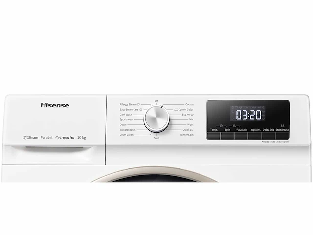 Hisense wfqy1014evjm wasmachine voorbelading 10 kg 1400 rpm wit - afbeelding 2 van  20