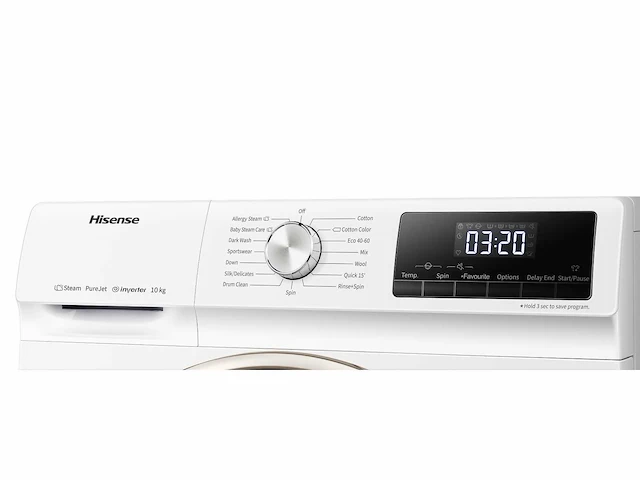 Hisense wfqy1014evjm wasmachine voorbelading 10 kg 1400 rpm wit - afbeelding 3 van  20