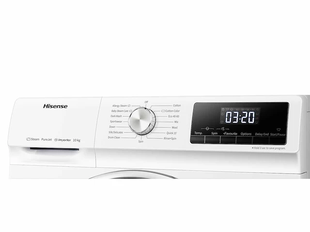 Hisense wfqy1014evjm wasmachine voorbelading 10 kg 1400 rpm wit - afbeelding 19 van  20