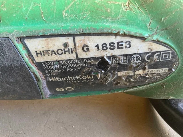 Hitachi g18se3 haakse slijpmachine - afbeelding 3 van  5