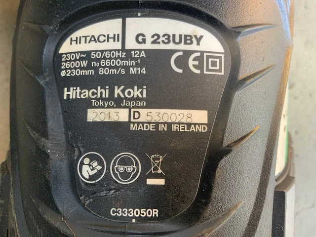 Hitachi g23uby haakse slijpmachine - afbeelding 3 van  5