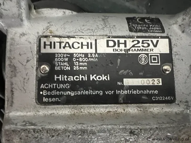 Hitachi klopboormachine type dh 25v - afbeelding 3 van  3