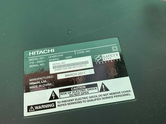 Hitachi le46ec04a televisie - afbeelding 4 van  4