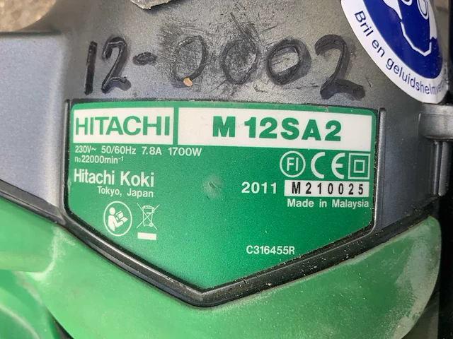 Hitachi m12sa2 bovenfrees - afbeelding 3 van  5