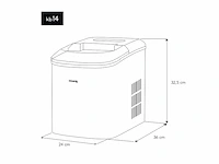 H.koenig ijsblokjesmachine kb14 12kg per dag 2 ijsblokjes formaten zilver - afbeelding 3 van  6