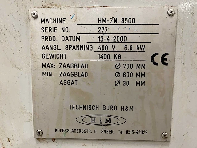 H&m - 2000 - hm-zn 8500 - afkortcirkelzaagmachine - afbeelding 6 van  14