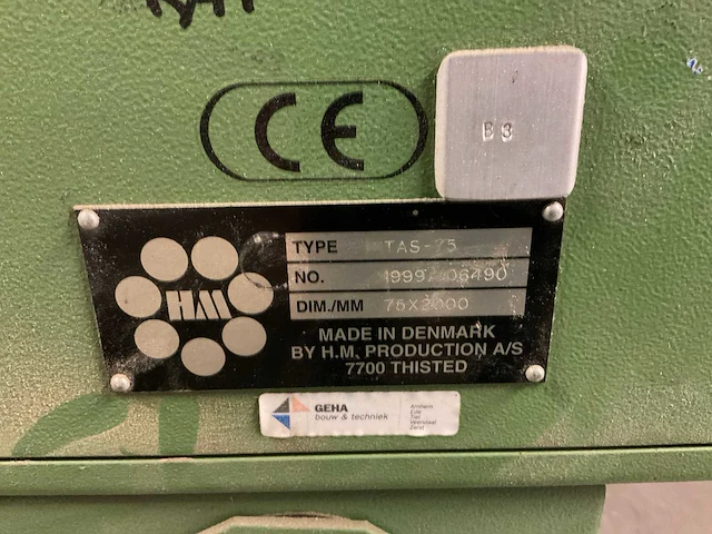 Hm tas-75 stationaire bandschuurmachine - afbeelding 3 van  7