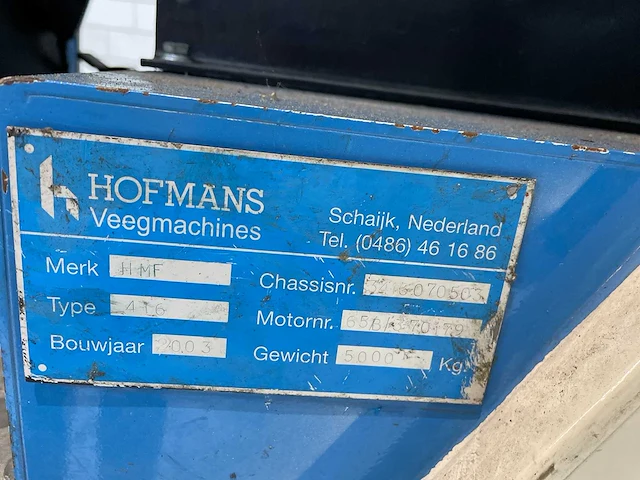 Hmf - 416 - road and yard sweeper - 2003 - afbeelding 9 van  19