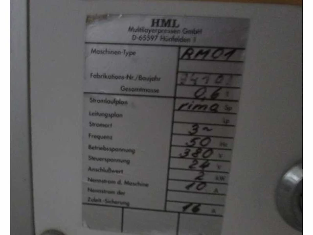 Hml - rm01 - v-scoring machine - afbeelding 7 van  7