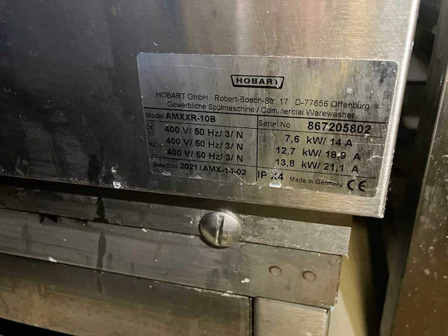 Hobart - amxxr-10b - vaatwasser inclusief aan- en afvoertafel - 2021 - afbeelding 7 van  10