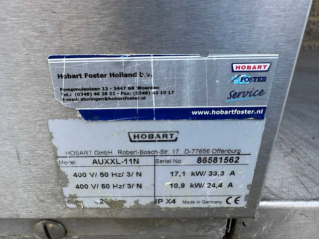 Hobart - auxxl-11n - korvenvaatwasmachine - afbeelding 6 van  6