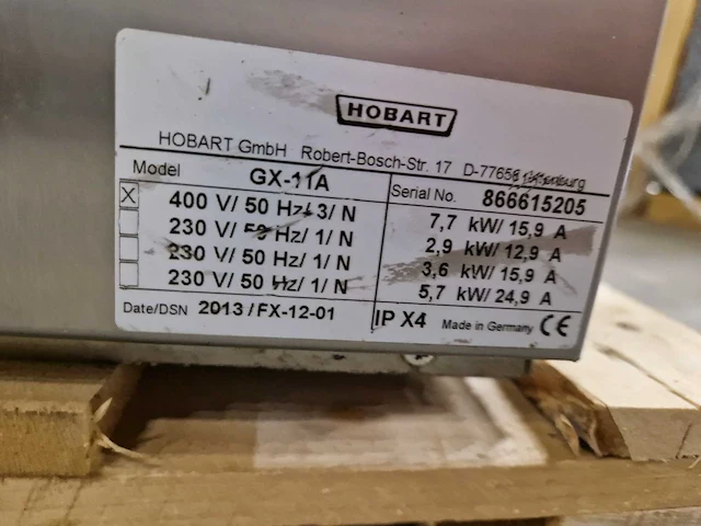 Hobart - gx-11a - korvenvaatwasmachine - afbeelding 4 van  4