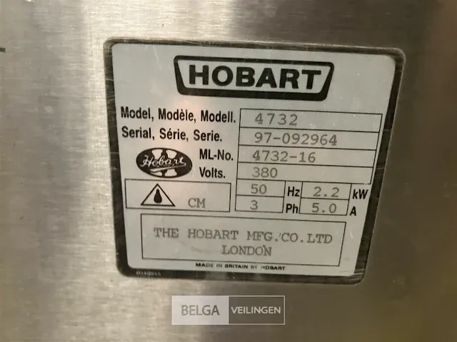 Hobart 4732 gehaktmolen incl voet bediening - afbeelding 4 van  4