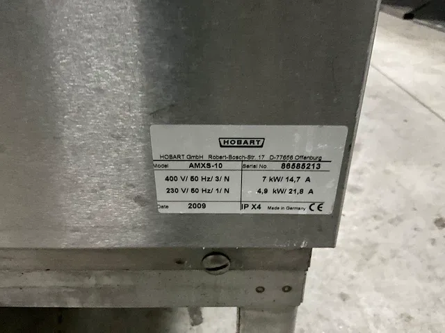 Hobart amxs-10 vaatwasmachine - afbeelding 5 van  5