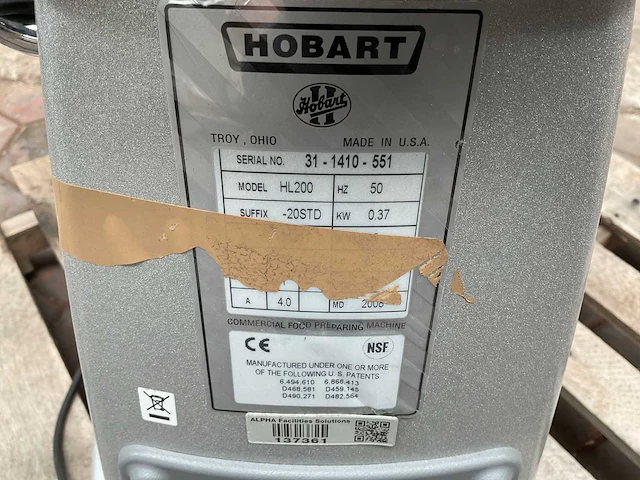 Hobart hl200 mixer - afbeelding 5 van  5