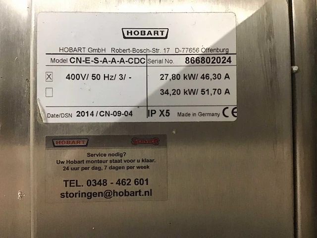Hobart korvenvaatwasmachine - afbeelding 10 van  10