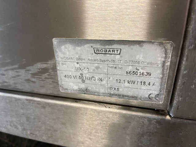 Hobart ux-10 pannenwasmachine - afbeelding 3 van  7
