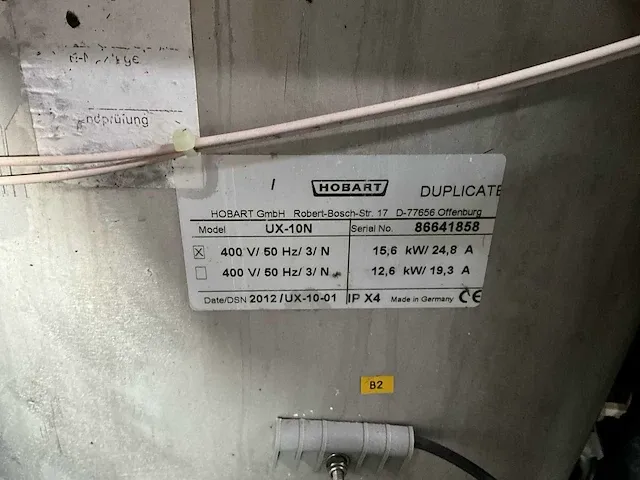 Hobart ux-10n gereedschap wasser - afbeelding 9 van  9