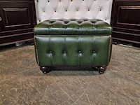 Hocker chesterfield, boxstool, groen - afbeelding 1 van  4
