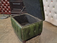 Hocker chesterfield, boxstool, groen - afbeelding 2 van  4