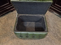 Hocker chesterfield, boxstool, groen - afbeelding 4 van  4