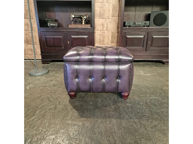 Hocker chesterfield, boxstool, paars - afbeelding 1 van  5