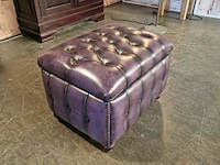 Hocker chesterfield, boxstool, paars - afbeelding 3 van  5