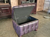 Hocker chesterfield, boxstool, paars - afbeelding 4 van  5