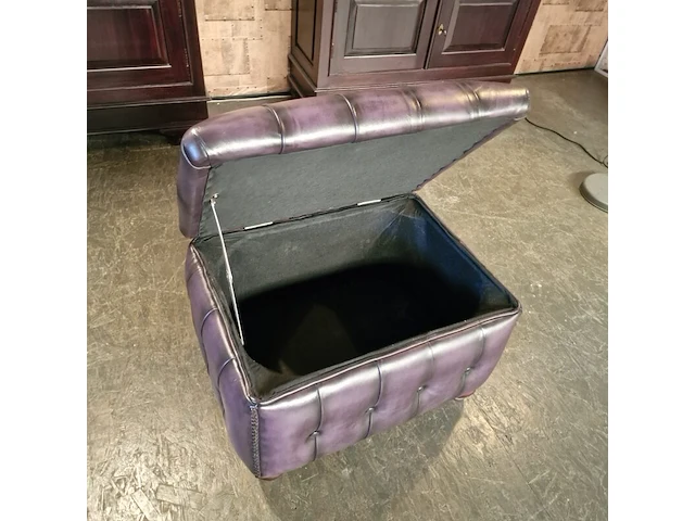Hocker chesterfield, boxstool, paars - afbeelding 5 van  5