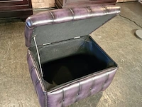 Hocker chesterfield, boxstool, paars - afbeelding 5 van  5