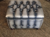 Hocker chesterfield, boxstool, zilver - afbeelding 2 van  4