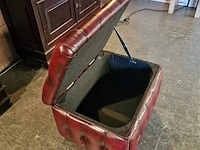 Hocker chesterfield, boxtool, rood - afbeelding 3 van  5