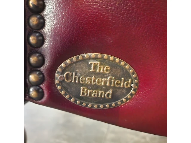 Hocker chesterfield, boxtool, rood - afbeelding 4 van  5