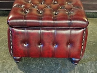 Hocker chesterfield, boxtool, rood - afbeelding 5 van  5