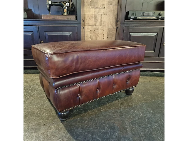 Hocker chesterfield, bruin - afbeelding 3 van  3