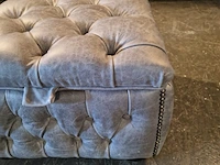 Hocker chesterfield, buttoned pouffe, grijs - afbeelding 3 van  3